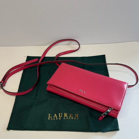 Lauren Ralph Lauren Handbags - NWOT Lauren Ralph Lauren Pink Crossbody Purse Zipper Wallet
